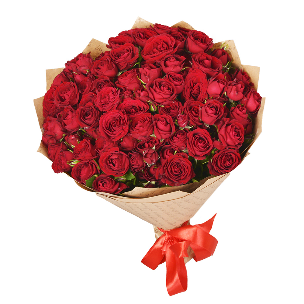 21 красная кустовая роза