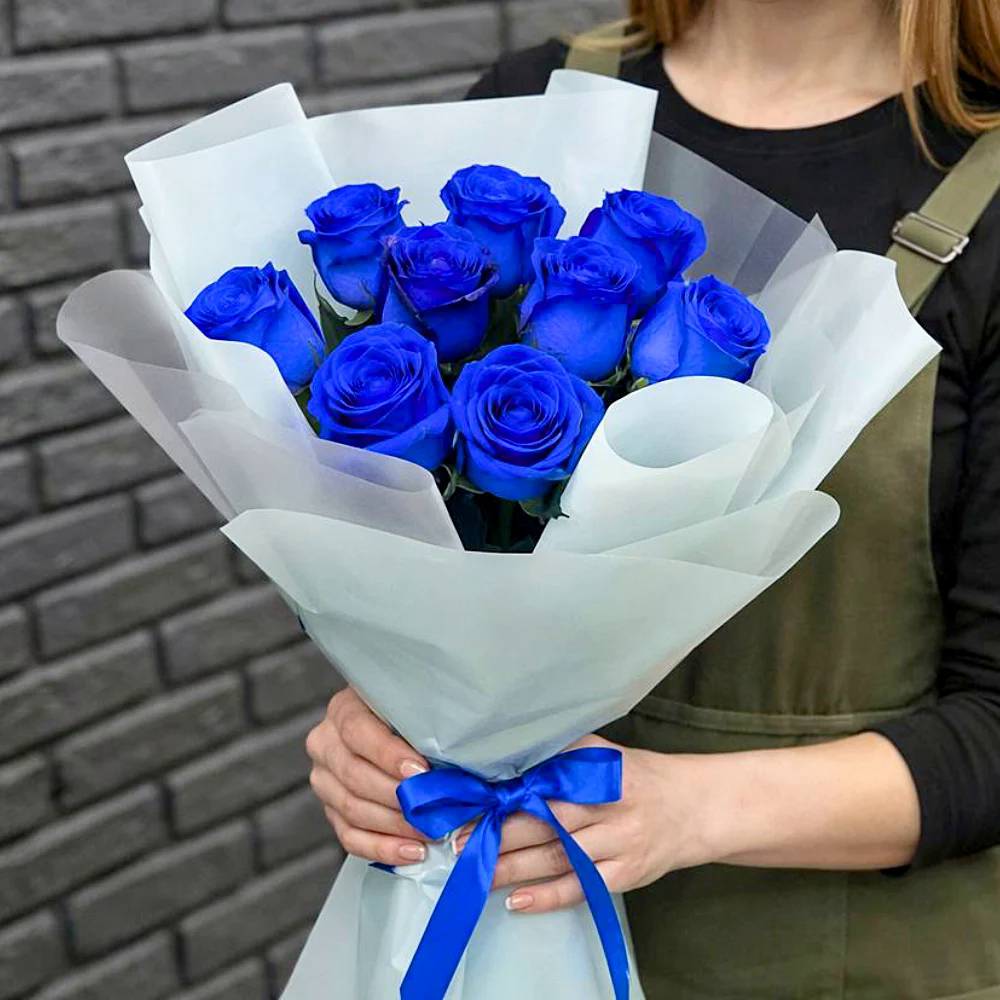 Букет из 9 синих роз Эквадор