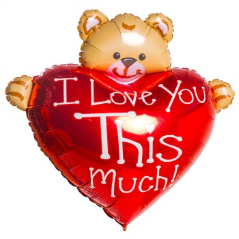 Фольгированный шар Мишка с сердцем
