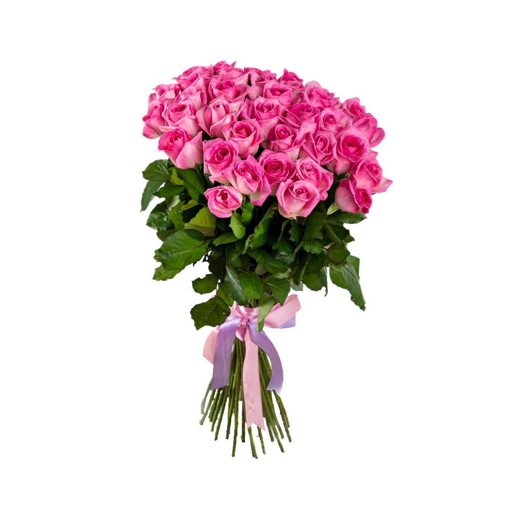 Букет из 25 розовых роз 60 см