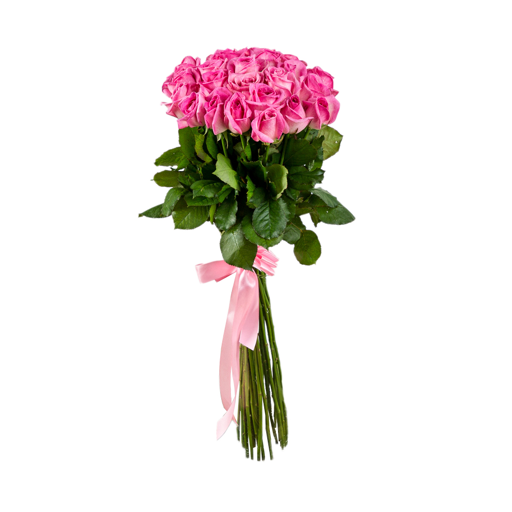 Букет из 35 розовых роз 60 см