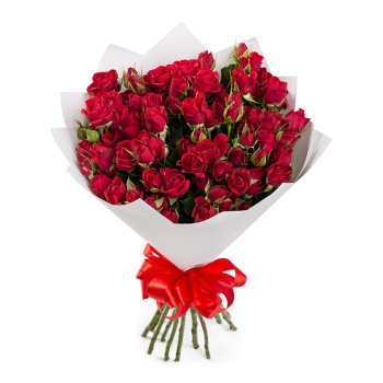 Букет из 19 красных кустовых роз