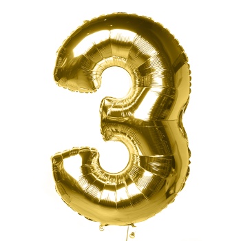 Шар "Цифра 3" Золото