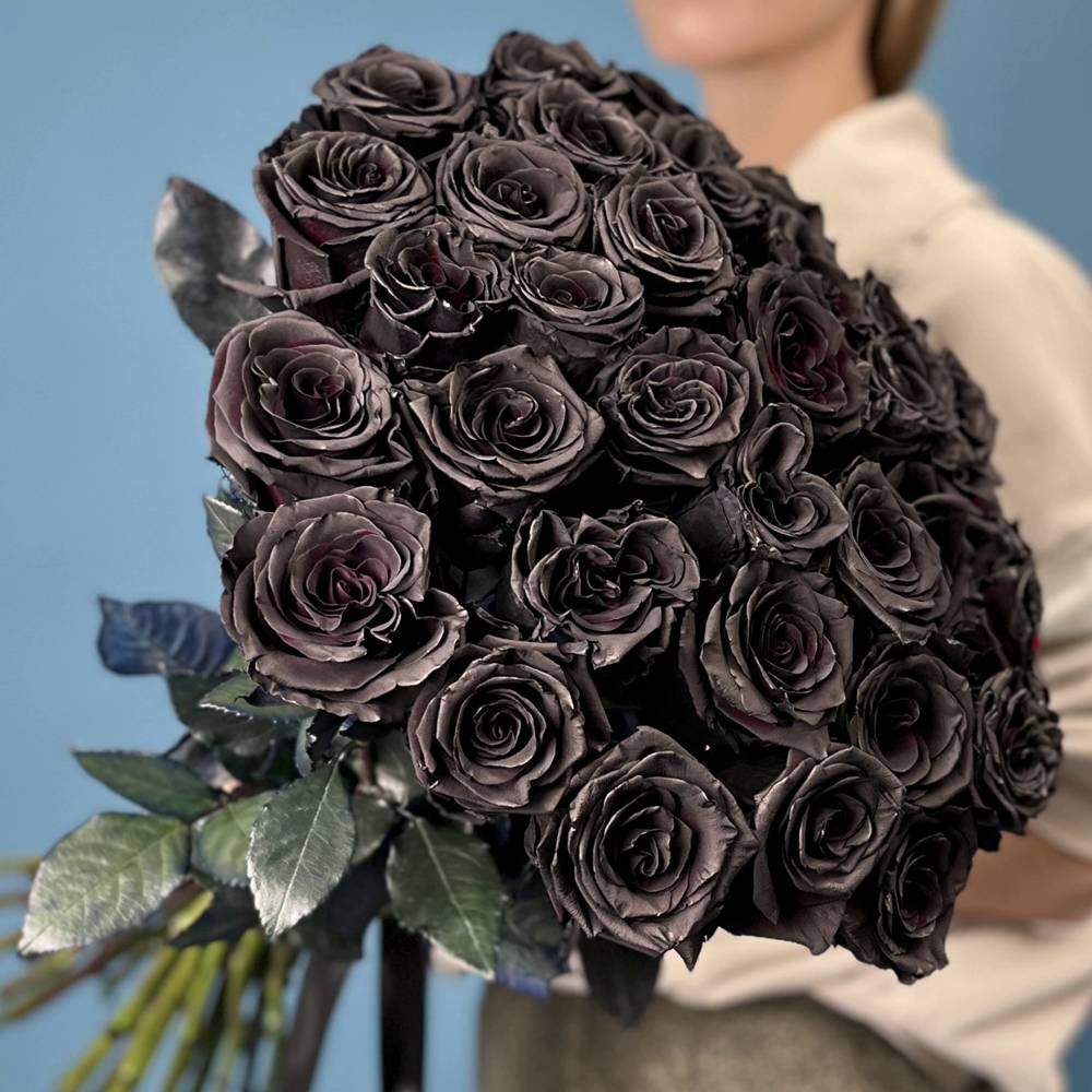 Букет из 35 чёрных роз