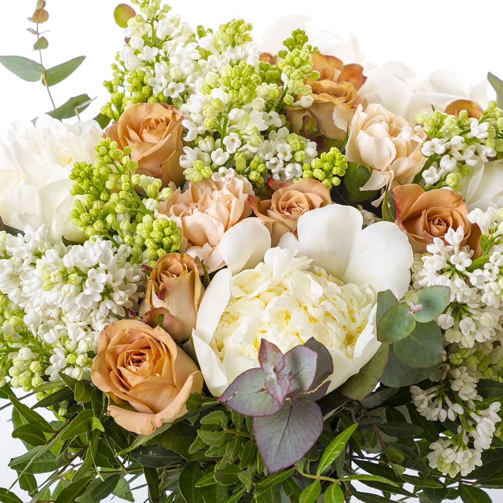 Букет с пионом и розой