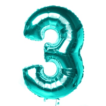 Шар "Цифра 3" Бирюза