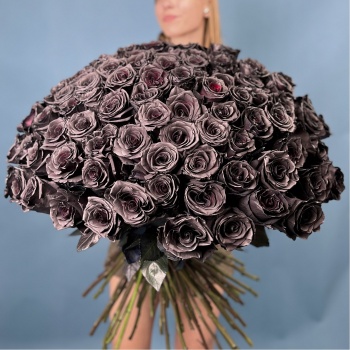 Букет из 101 чёрной розы