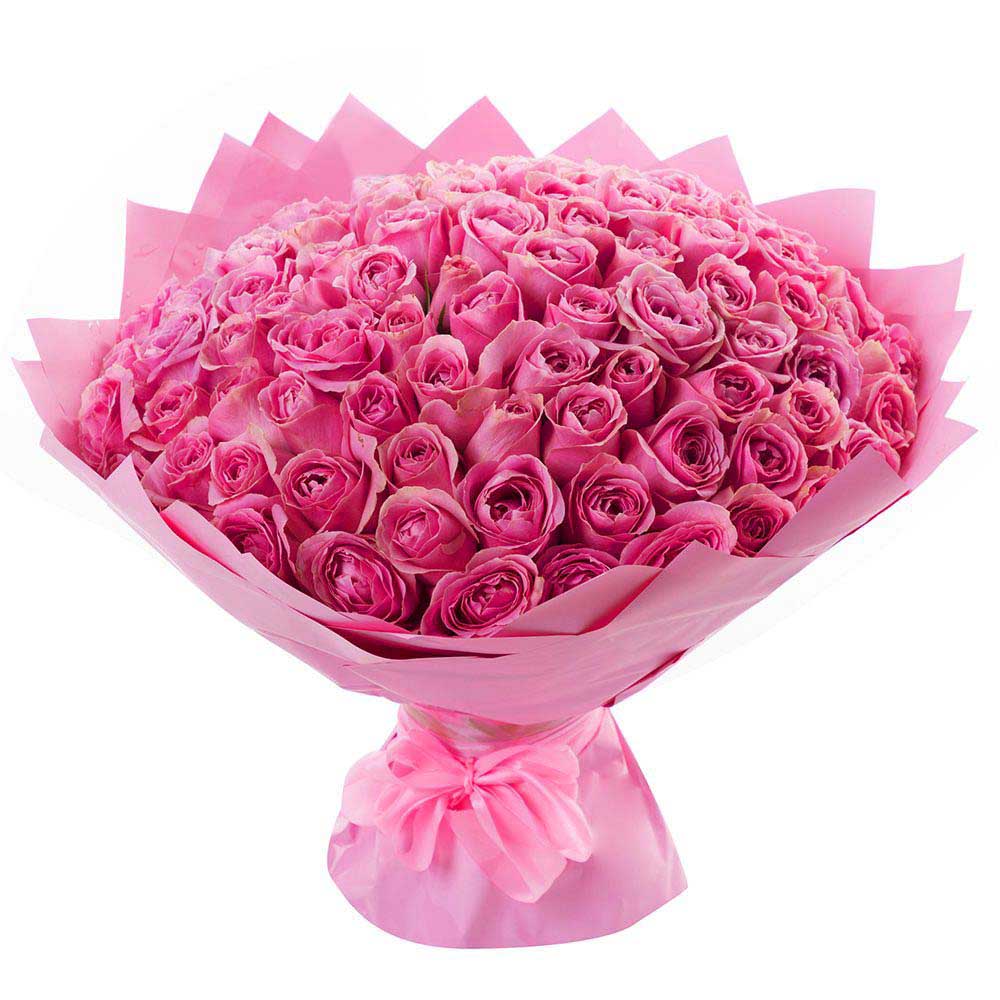 101 розовая роза