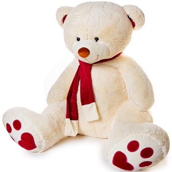 Большой плюшевый белый мишка