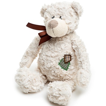 Мишка плюшевый белый 34х23