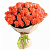 Букет из 45 коралловых роз в крафте