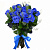 Букет из 17 синих роз с зеленью